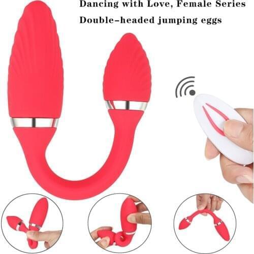 Wireless Vibrator Adult Toys For Couples USB Rechargeable Dildo G Spot U Silicone Stimulator Double Vibrators Sex Toy For Woman