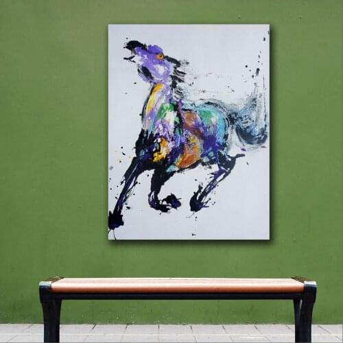 Large size Printing Oil Painting Fashion the Running Horse wall art canvas prints pictures for living room and bedroom Unframed