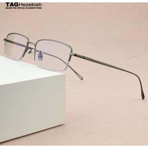 Brand blue light glasses Square Radiation computer Gaming eyeglasses Business goggle spectacle frames titanium glasses frame men