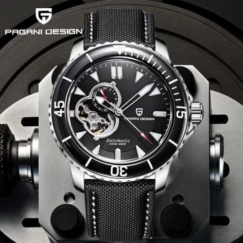 PAGANI Design Automatic Mechanical Watches Mens Sapphire Glass Fashion Nylon Strap Luxury Watches Mens 200M Waterproof Watches