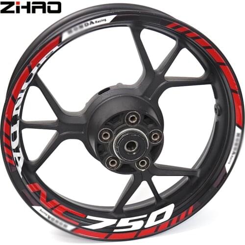 For Honda NC750 NC 750 Motorcycle Reflective Wheel Rim Stripe Decal Sticker Front Rear Decal Full Set
