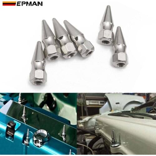 EPMAN 6PCS/BAG Billet M8*1.25 Chrome Spikes Engine Bay Dress Up Washer Bolt Kit EPCGQ92