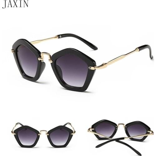 JAXIN Fashion Pentagon Child Sunglasses Kids Personalized Coating Boys Girls Sun Glasses Sun Visor Baby Glasses UV400 okulary