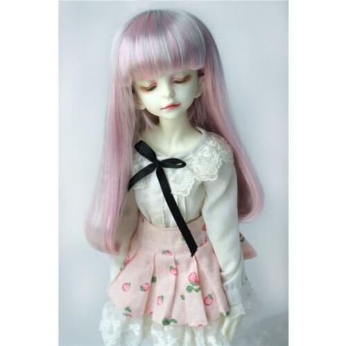 JD319B 7-8inch 18-20CM Long Straight with curls tails full Bangs Synthetic mohair 1/4 MSD BJD doll wigs