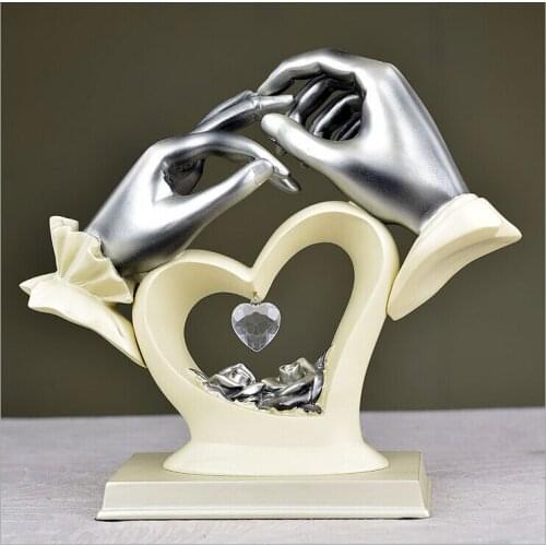 D creative Home Furnishing European decor room living room TV cabinet decoration crafts handshold wedding gift