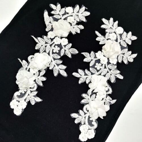 Lace car strands, three-dimensional chiffon flower bead applique, denim jacket shorts, childrens clothing, womens Accessories