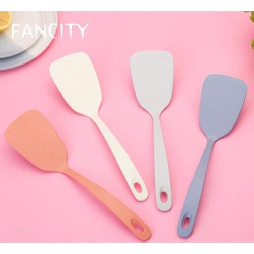 FANCITY Bamboo fiber spatula household cooking spatula non-stick special kitchen utensils kitchen spatula frying spatula long