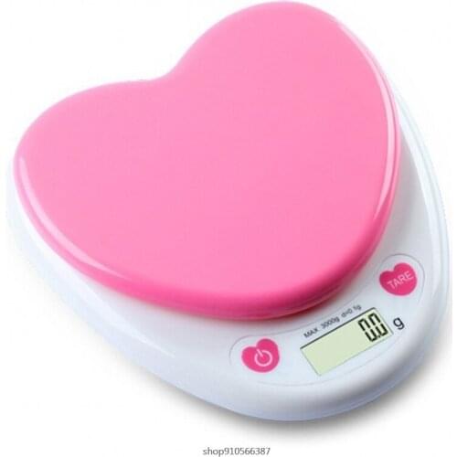 Sweet Heart Shaped Portable Kithcen Scale Digital Weight with Grams LCD Display Food Scale Battery Powered for Cooking Wholesale