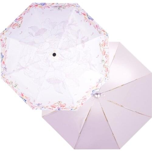 Mini Pocket Umbrella Sea of Flowers Parasol Folding Rainy Female Parasol Sunshade Women Umbrellas