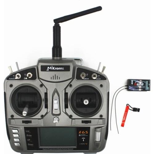 MKron I6S Gray 2.4G 6 CH RC DSM2 Transmitter Radio W 10-model Memory W S603 RX compatible SPEKTRUM DX6 DX6i DX7 DX8 DX9 AR6200
