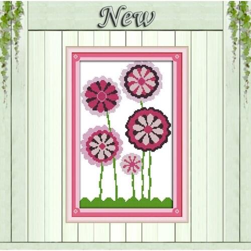 Purple flowers scenery painting counted printed on the canvas DMC 11CT 14CT kits chinese Cross Stitch embroidery needlework Sets