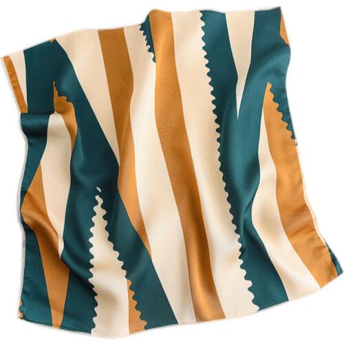 New Arrival 2021 Square Neck Scarf Women Silk Hair Brand Small Foulard Shawls And Wraps Lady Office Neckerchief Bandana Hijab