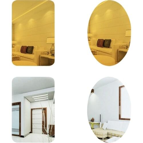 New Dressing mirror wall sticker Mirror Wall Sticker Oval Self Adhesive Room Decor Stick On Art Decor