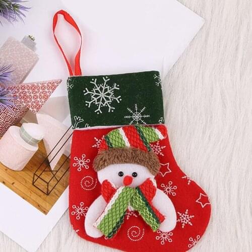 New Year Christmas Stocking Sack Xmas Gift Candy Bag Noel Christmas Decorations For Home Natal Navidad Sock Christmas Tree Decor