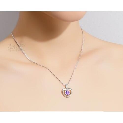 Natural Crystal Necklace Female Clavicle Chain Pendant Valentines Day Gift Girlfriend