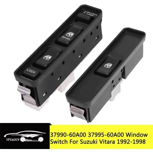 2PCS Car Front Driver and Passenger Side Electric Power Master Window Switch 37990-60A00 37995-60A00 for Suzuki Vitara 1992-1998