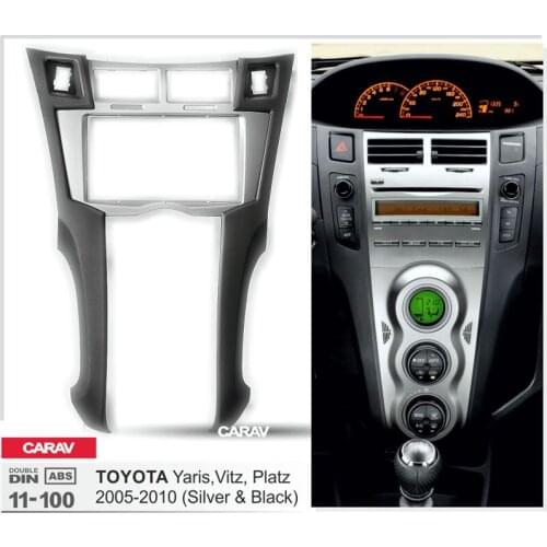 2Din Radio Fascia forTOYOTA Yaris Vitz Platz Stereo Audio Panel Mount Installation Dash Kit Adjusting Frame Adapter CARAV 11-100