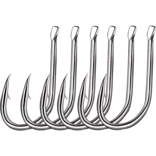 50pcs/lot Long Shank Fishing Hook 1#-11# High Carbon Steel Sharp Barbed Offset Narrow Bait Holder Jig Hole Pesca Hooks