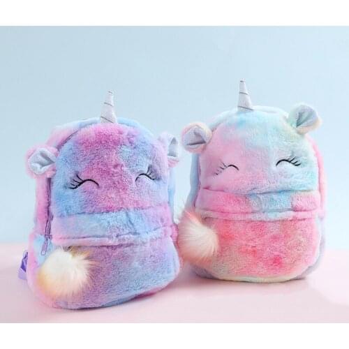 Lovely Unicorn Backpack Kindergarten Schoolbag Girls Boys Travel Bag Children Soft Plush Toys Backpacks Bookbag for Kids