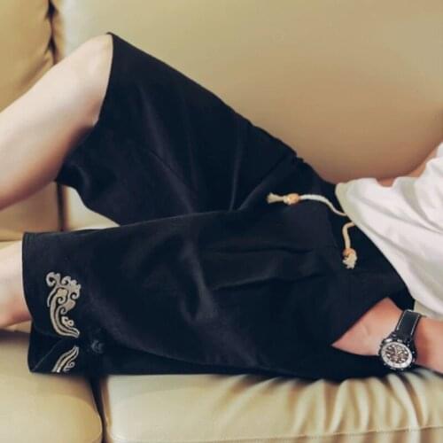 Shorts Mens Summer Trend Outer Wear Five-Point Thin Cotton And Linen Casual Loose Linen Pants