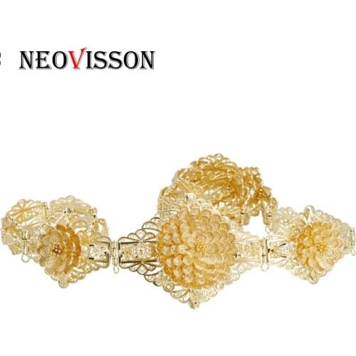 NEOVISSON Flower Metal Belt For Women Caftan Wedding Dress Algeria Jewelry
