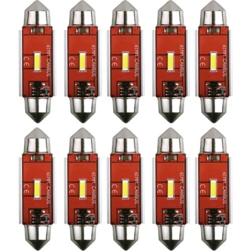 10Pcs C5W C10W LED Bulbs Canbus Festoon-31MM 36MM 39MM 41MM CSP 1860 NO ERROR Car Interior Dome Light Reading Light White 12V