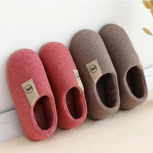 2021 Winter Warm Shoes Woman Men Indoor Slippers Soft Plush Lovers Home Floor Slipper Anti-slip Ladies Bedroom Slides