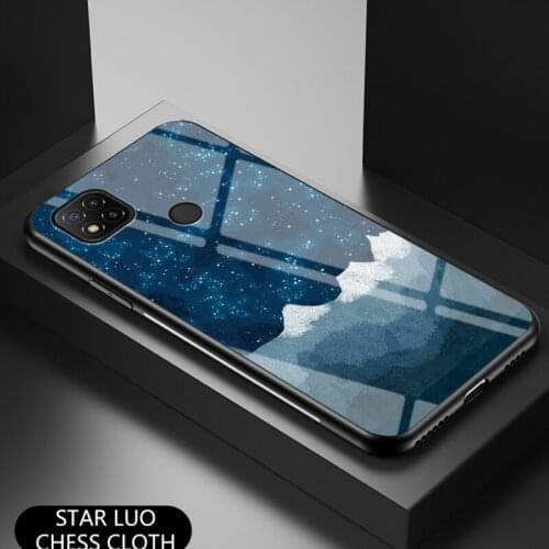 Starry Sky Tempered Glass Phone Cases For Xiaomi Redmi Note 9 8 6 5 Pro Silicone Edge Shockproof Cover For Redmi Note 8T 9S Case
