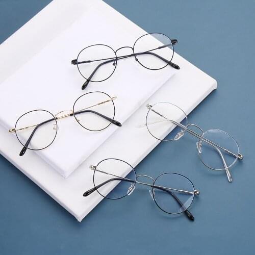 Unisex Retro Eyewear Metal Round Frame Eyeglasses Anti Glare Gaming Glasses Anti Blue Light Anti UV 400 Computer Goggles