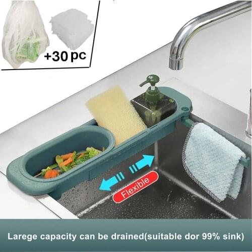 Retractable Kitchen Sink Rack, Dishwasher Dish Storage Rack Soap Towel Drain Rack, For Kitchen Storage, Home Kitchen Accessories
