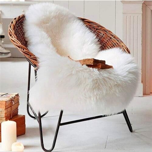Yooap alfombra Faux Fur Sheepskin Style Rug Fluffy Rugs Anti-Skid Yoga Carpet For Living Room Bedroom Sofa Floor (75 x 120 cm)