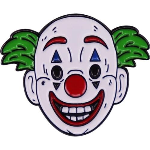 Funny CircusSuper villain smiley clown mask brooch Badge