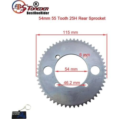STONEDER Steel 54mm 55 Tooth 25H Chinese Rear Chain Sprocket For 47cc 49cc Engine Mini ATV Quad Goped Scooter Pocket Bike