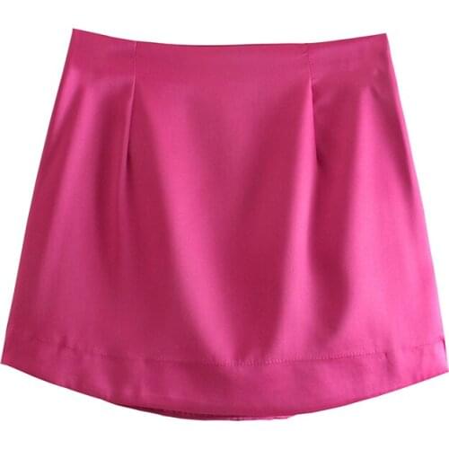 Women High Street Solid Color Side Zipper Sexy Mini Skirt Faldas Mujer Ladies Light Soft Casual Slim Chic Vestidos