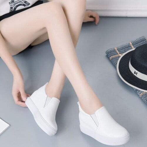 2019 autumn New Arrival Fashion Womens Platform White Heels Pumps Women Shoes Mujer Female Wedges 7CM Zapatillas Mujer C2-10