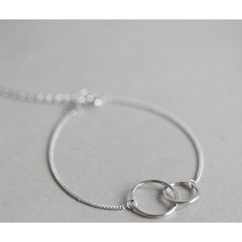 Adjustable Link Chain 925 Sterling Silver Round Charm Bracelets & Bangle For Women Femme Fashion Prevent Allergy sl060