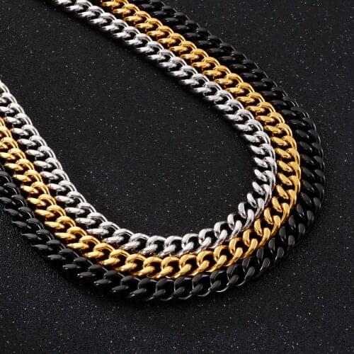 11mm Punk Miami Cuban Choker Necklace Collar Statement Hip Hop Big Chunky Aluminum Gold Color Thick Chain Necklace Women Jewelr
