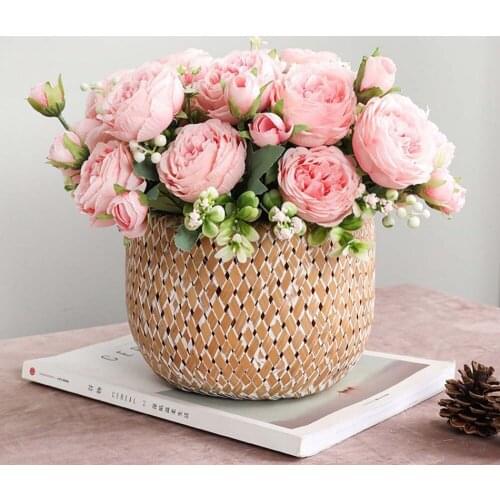 1 Pcs Colorful Artificial Silk Flowers Beautiful Small Bouquet For Home Party Wedding Decoration Fake Floral