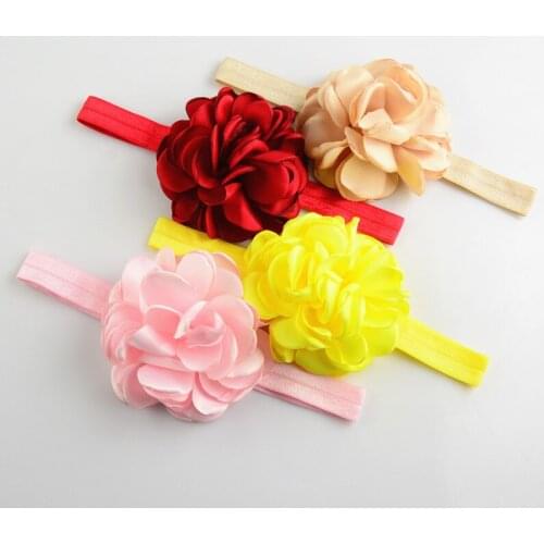 10pcs/lot New arrival 20 colors high quality lifelike roast flower girl hair band for kids FDA112