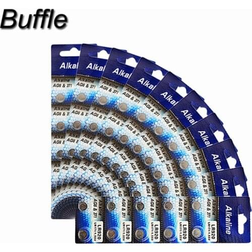 100pcs/ 10Packs AG6 SR920SW SR69 SG6 371 605 Button Coin Cell Alkaline Battery For Watch Toys