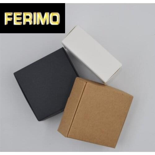 150pcs 6.5x6x2cm Craft Paper Box Black Kraft Present Box White Cardboard Gift Boxes Christmas Candy Box Wrapping Supplies