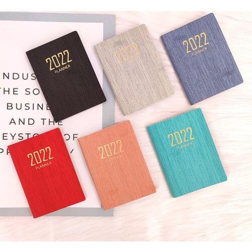 2022 A7 Mini Notebook 365 Days Portable Pocket Notepad Daily Weekly Agenda Planner Notebooks Stationery Office School Supplies