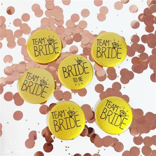 5Pcs Bride To Be Hen Night Team Bride Badge Bachelor Party Decoration Hen Party Bridal Shower Supplies