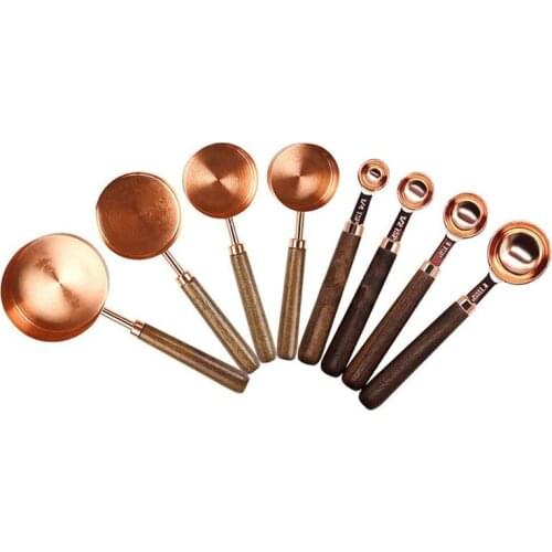 50 Set Rose Gold Stainless Steel Measuring Cups and Spoons for Liquid Dry Ingredients Kitchen Cooking Measuring Tool Wholesale