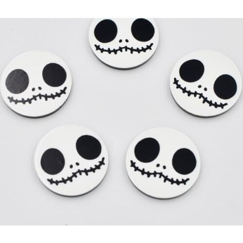 50 Pcs 18mm Hand Painting Skull Flatback Acrylic Sheets/Children Scrapbook Craft F177*5