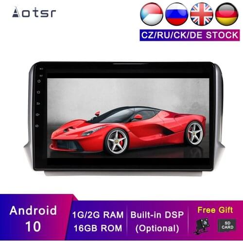 AOTSR Android 10 Car GPS For Peugeot 2008 / 208 2011-2019 Car Tracker Navigation DSP Radio Multimedia Player Stereo Head Unit