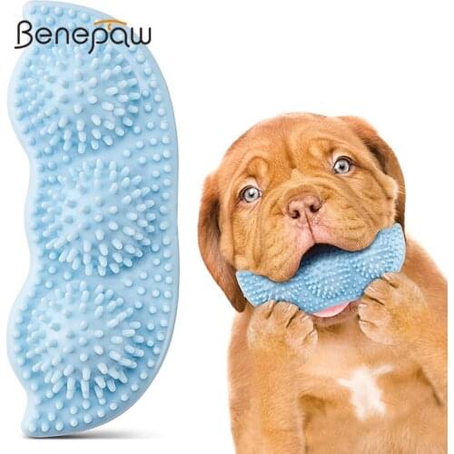Benepaw Durable Teething Dog Chew Toys Portable Non-toxic Soft Rubber Puppy Toys Teeth Cleaning Pet Training Easy To Clean