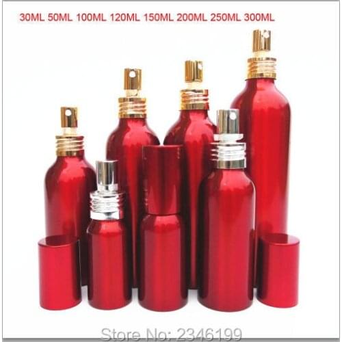 30ML 50pcs/lot High-end Red Aluminum Spray Bottle, DIY Essential Oil Toner Storage, Empty Aluminum Cosmetic Packaging