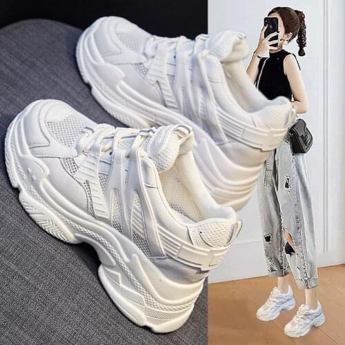 Net red thick-soled daddy shoes womens 2021 new spring and autumn summer ins tide to increase breathability movement SHOES