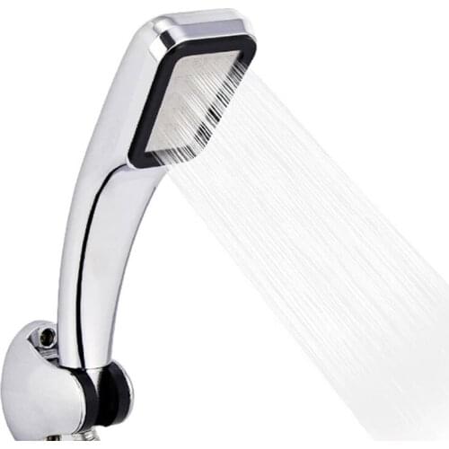 Zhang Ji Bathromm Chrome 300 Holes ABS Shower Head Set With Holder And Hose Rainfall High Pressure Water Saving Showerhead